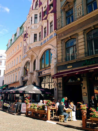 Outdoor cafe in Riga