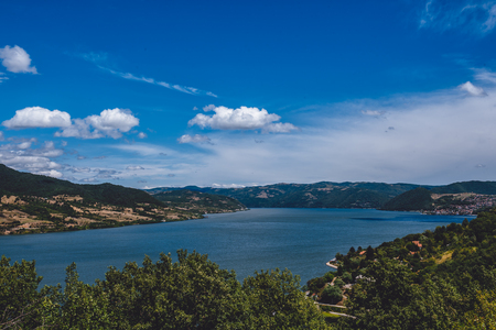 Landscape of danube riverの写真素材