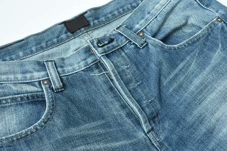 Denim Closeup : texture background of blue jeans.の写真素材