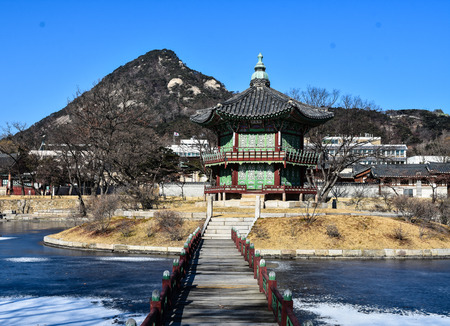 Gyeongbok palace in Seoul City, South Koreaのeditorial素材