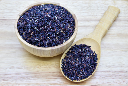 Thai organic black jasmine rice or Rice berryの写真素材