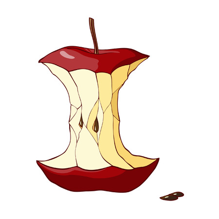 Red apple coreのイラスト素材