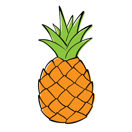 Single pineapple on white background.のイラスト素材
