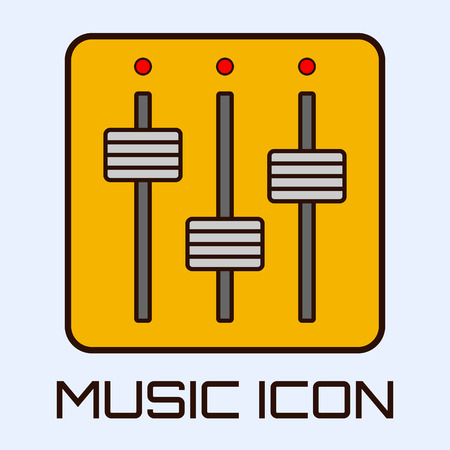 Flat musical icon of mixing console. Vector graphics.のイラスト素材