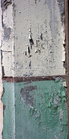 Old Green and white paintの写真素材