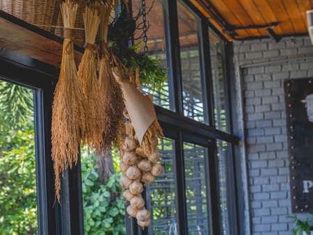 Dried flowers in a cafe