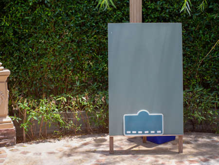 Blue wooden label for mock up