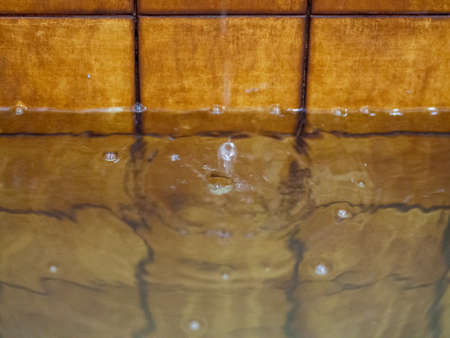 old tiles and water drops