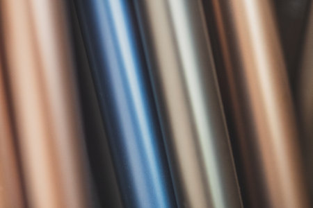 Blue Silk Lines: Abstract Vertical Striped Texture Designの写真素材