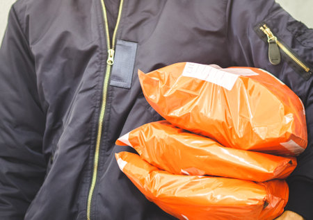 parcel delivery personnelの写真素材