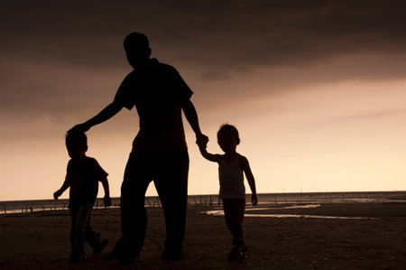 Father and Childrenの写真素材