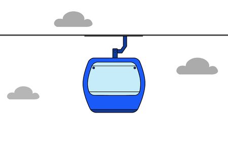 Blue funicular icon on a white background. Element of transport icon. Premium quality graphic design. Sign and symbol collection icon for websites, web design, mobile app.のイラスト素材