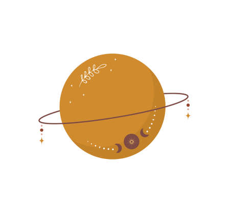 Abstract aesthetic boho planet. Scandinavian design for wallpaper and home decor. Contemporary...