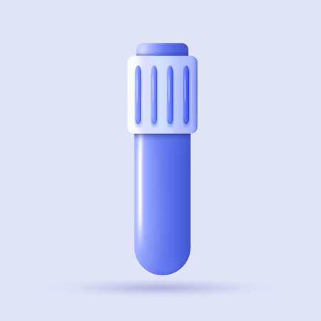 3d medical test tube icon. First aid. Realistic medical equipment. Healthcare element for mobile concepts and web apps. Modern vector illustration in cartoon styleのイラスト素材