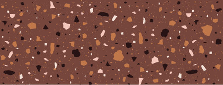 Speckle Terrazo. Classic Italian floor with pieces of marble, quartz and granite. Chaotic scattered confetti backdrop. Retro Vector illustrationのイラスト素材
