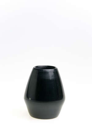 Japanese green tea matcha traditionally Japanese jar isolated in white background.の写真素材