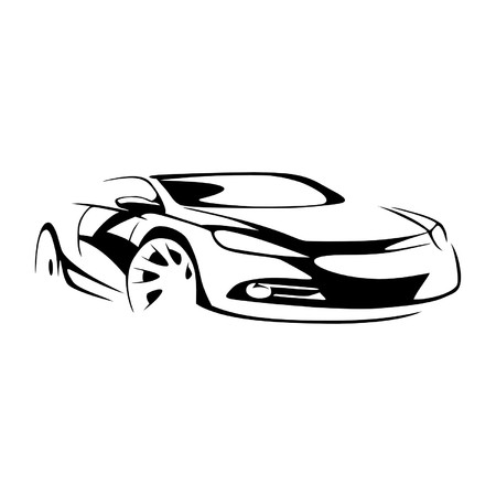 Sports car silhouetteのイラスト素材