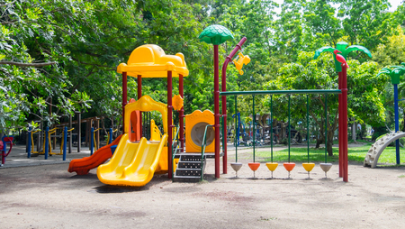 public playground equipmentの写真素材