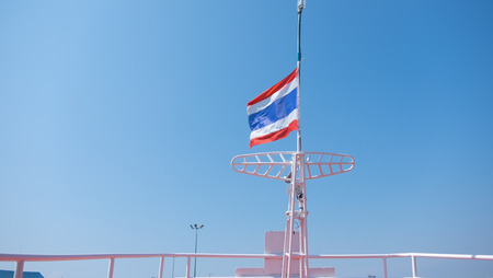 Thai flag on boatの写真素材