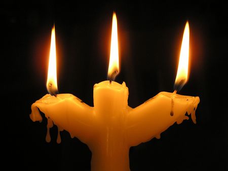 Branched candle in the dark