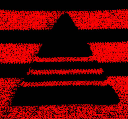 Crochet pyramid, digitally manipulated
