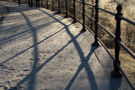 Outside Sofia church in Vitabergsparken in Stockholm, a cold, frosty sunny winter day.のeditorial素材