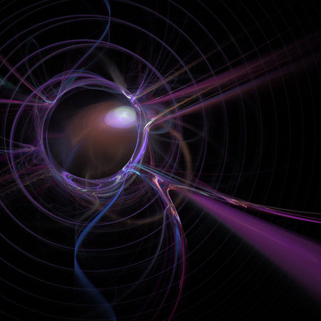 space illustration black star, fractal graphics, background