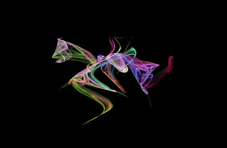 bright graphic flower on a black background, wallpaperの写真素材