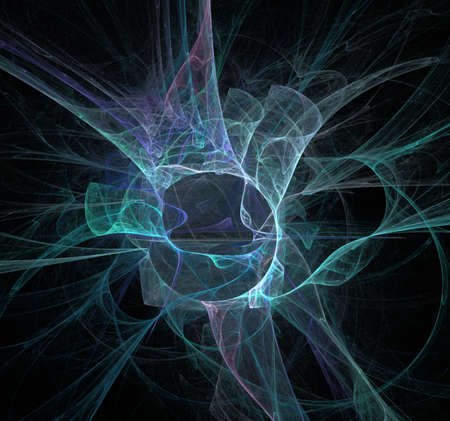 electric space, glowing blue star, waves of light