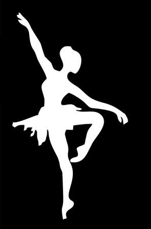 black frame mask ballerina silhouetteのイラスト素材