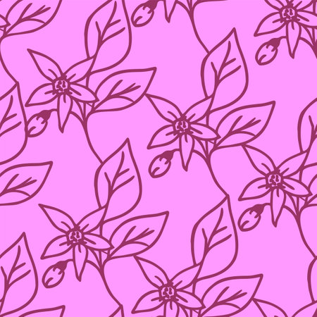 seamless graphic purple pink floral pattern, repeating pattern, texture, designのイラスト素材
