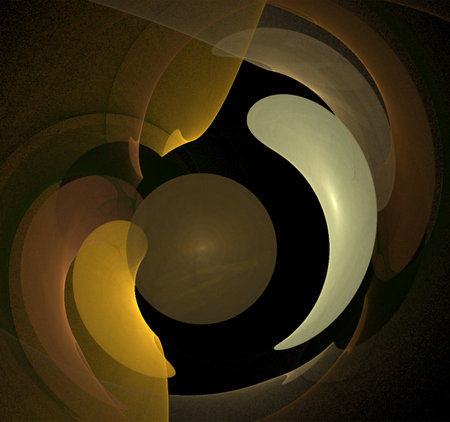 bright yellow-brown abstract pattern on black, color digital graphics, background, designの写真素材