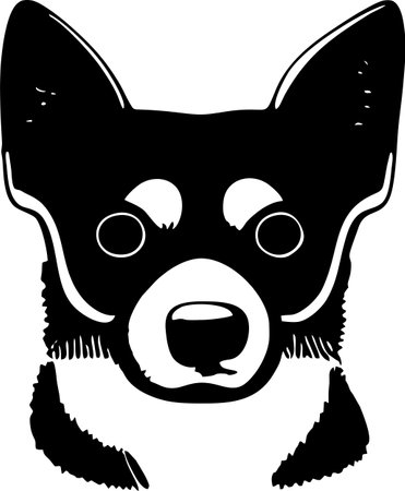 graphic black and white drawing dog, monochrome graphics, logoのイラスト素材