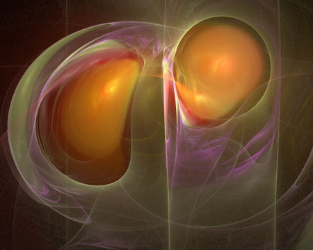 abstract yellow-orange drawing linear on a black background, wallpaper, designの写真素材