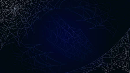 Spider Web On Dark Background Halloween Design Elements Spooky Scary Horror Decor Vector