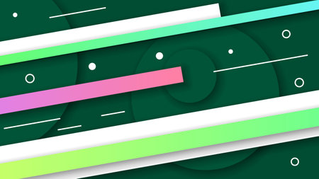 Abstract Colorful Gradient Background With Color Geometric Figures. Different Shapes And White Line Vector Design Styleのイラスト素材