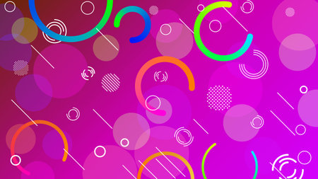Abstract Colorful Gradient Background With Color Geometric Figures. Different Shapes And White Line...