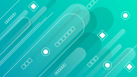 Abstract Colorful Gradient Background With Color Geometric Figures. Different Shapes And White Line Vector Design Styleのイラスト素材