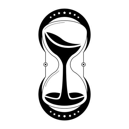 Abstract Hand Drawn Hourglass Time Clock Sand Doodle Concept Vector Design Outline Style On White Background Isolated Outlineのイラスト素材