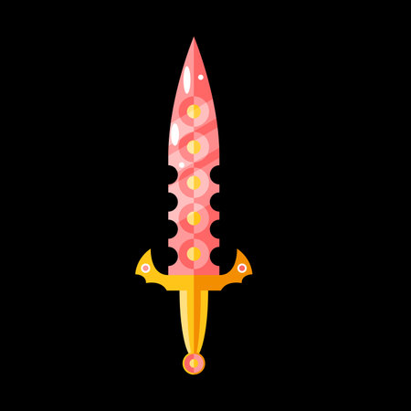 Abstract Flat Sword Blade Weapon War  Vector Design Style Icon Symbol Sign For Gamesのイラスト素材
