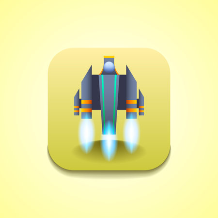Abstract Spaceship Rocket  Vector Design Style Science Space Galaxy Universe Icon Symbol Sign For Gamesのイラスト素材