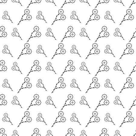 Abstract Doodle Seamless Pattern Plants Branch Botanic Leaf Leaves Herb Nature Background Decoration Vector Design Style For Prints Textiles, Clothing, Gift Wrap, Wallpaper, Pastelのイラスト素材