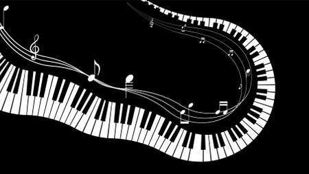 Abstract Piano Keys Music Keyboard Instrument Song Melody Vector Design Styleのイラスト素材