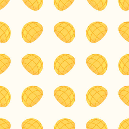 Seamless Pattern Abstract Elements Fruits Food Mangos Vector Design Style Background Illustration Texture For Prints Textiles, Clothing, Gift Wrap, Wallpaper, Pastelのイラスト素材