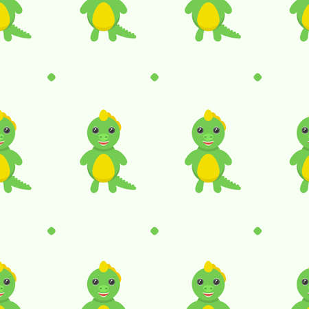 Seamless Pattern Abstract Elements Animal Green Dinosaurs Wildlife Vector Design Style Background Illustration Texture For Prints Textiles, Clothing, Gift Wrap, Wallpaper, Pastelのイラスト素材