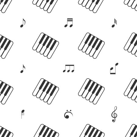 Seamless Pattern Abstract Elements Concert, Performance, Music Piano Keys Notes Vector Design Style Background Illustration Texture For Prints Textiles, Clothing, Gift Wrap, Wallpaのイラスト素材