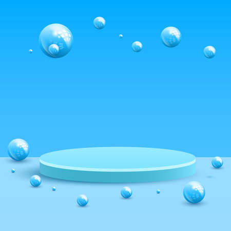 Abstract Rendering Podium Stage Pedestal Platform Color 3D Scene To Show Advertising Product Display Vector Design Styleのイラスト素材