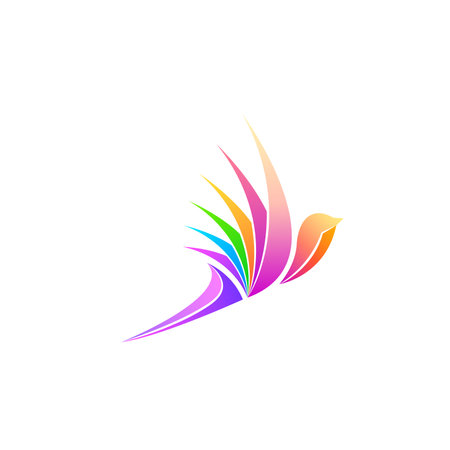 Abstract Minimatistic Gradient Bird Wings Fly Logotype Symbol Sign Symbol Vector Design Style Icon Template Conceptのイラスト素材