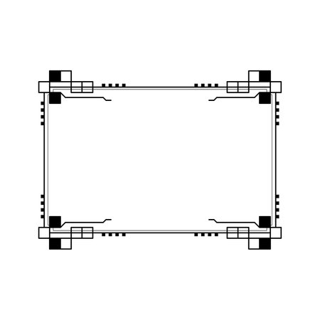 Abstract Black Simple Line Rectangular Frame Doodle Outline Element Vector Design Style Sketch Isolated Illustration For Wedding And Bannerのイラスト素材
