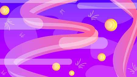 Abstract Colorful Gradient Background With Color Geometric Figures. Different Shapes And White Line Vector Design Styleのイラスト素材